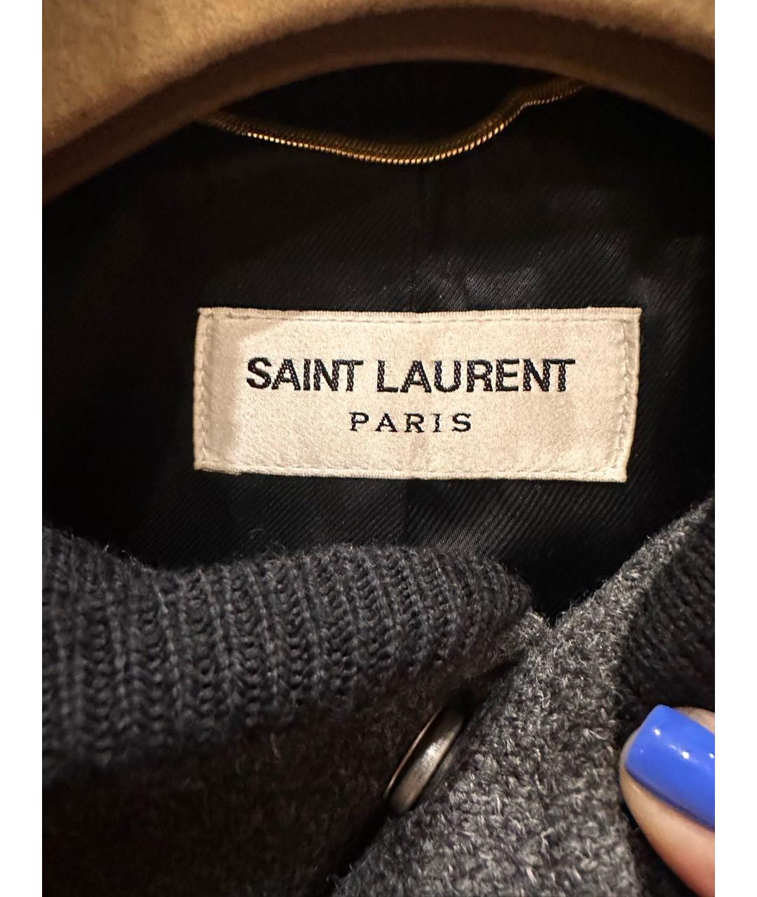 SAINT LAURENT Серая шерстяная куртка, фото 3