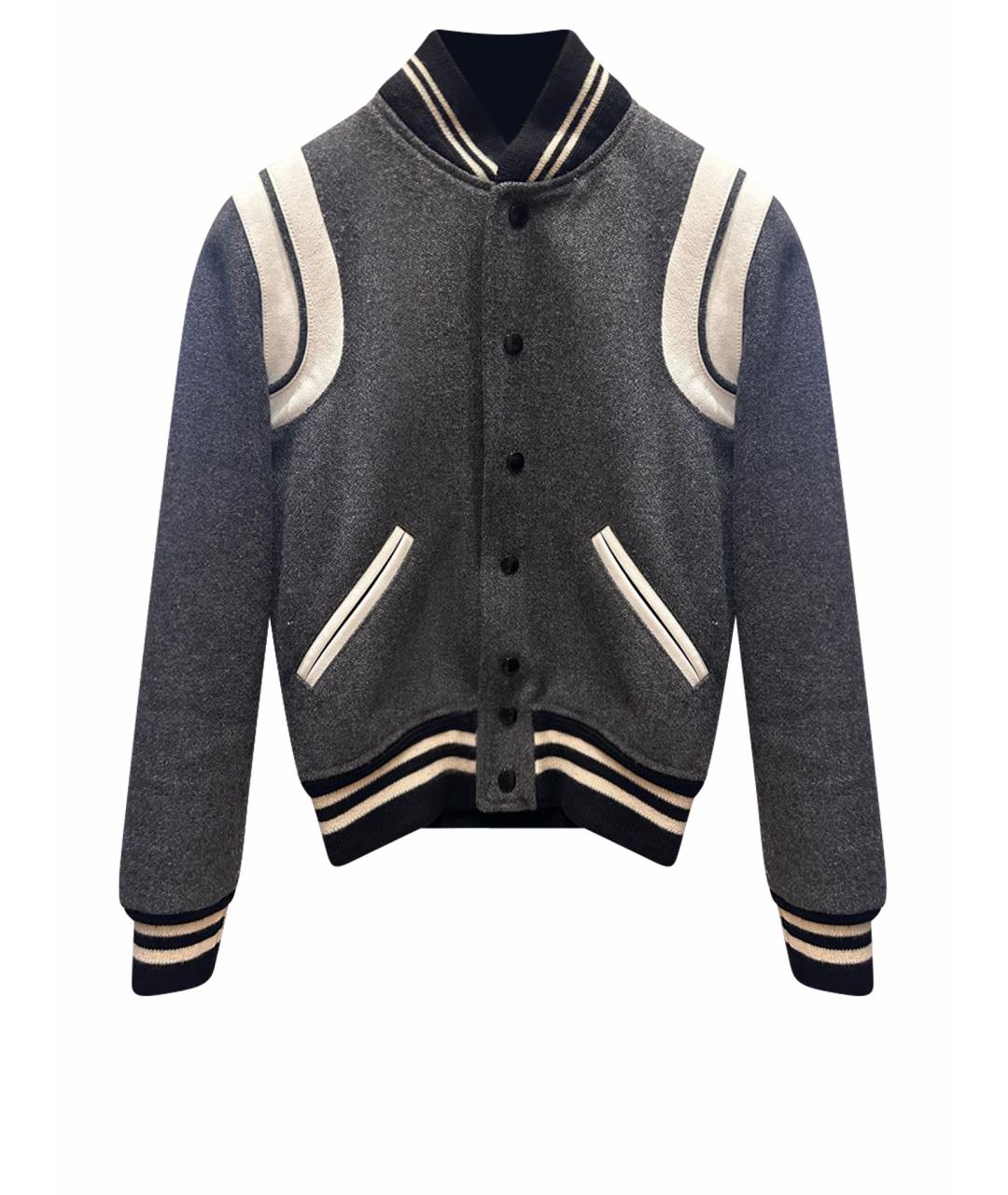 SAINT LAURENT Серая шерстяная куртка, фото 1