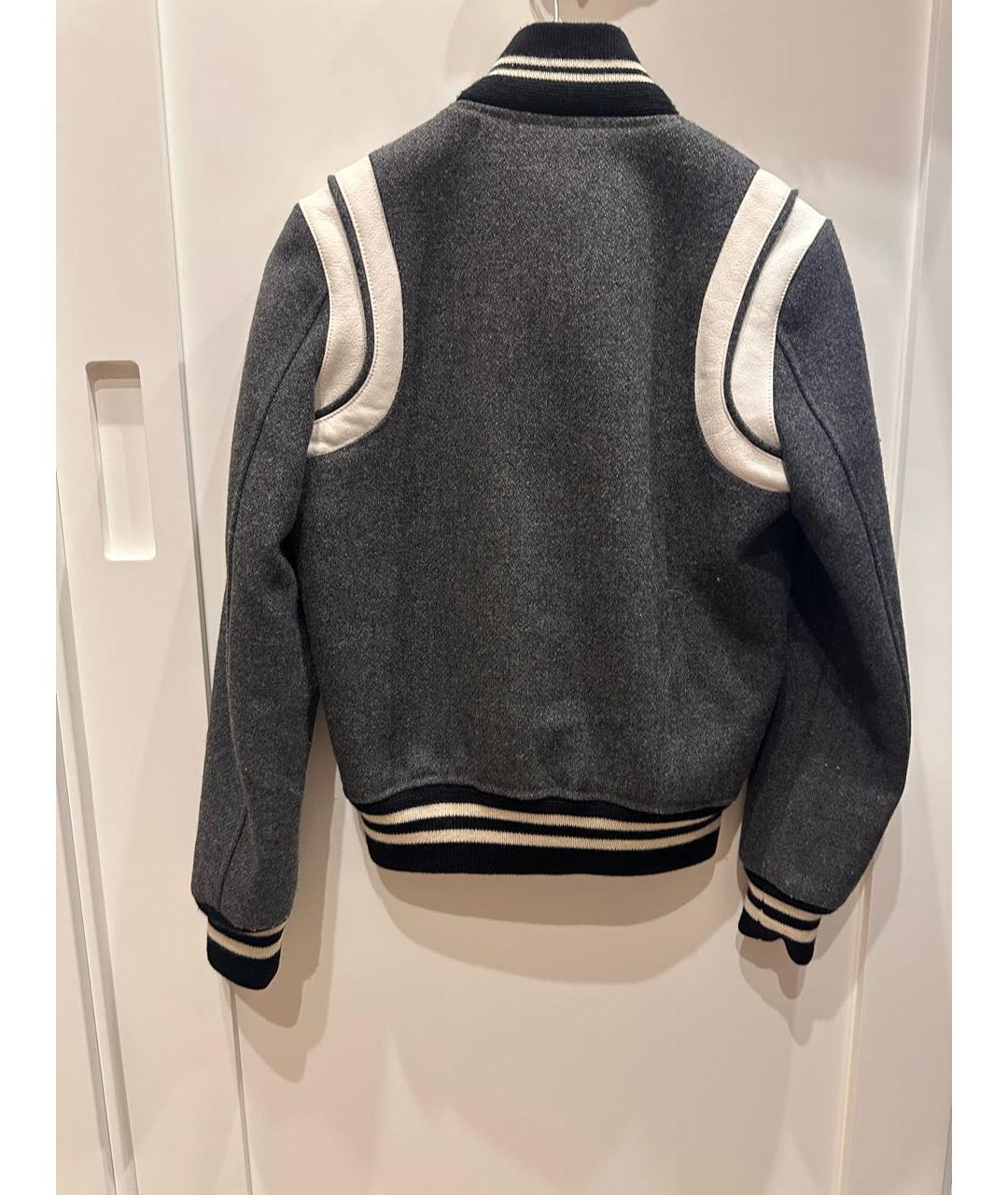 SAINT LAURENT Серая шерстяная куртка, фото 2