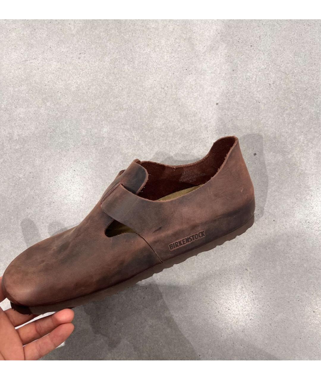 BIRKENSTOCK Коричневые кожаные сандалии, фото 7