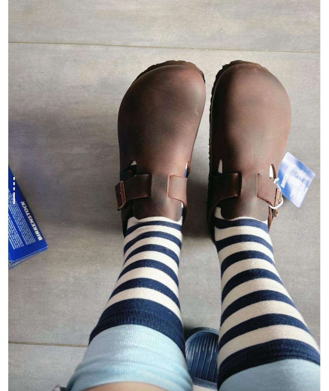 BIRKENSTOCK Коричневые кожаные сандалии, фото 6