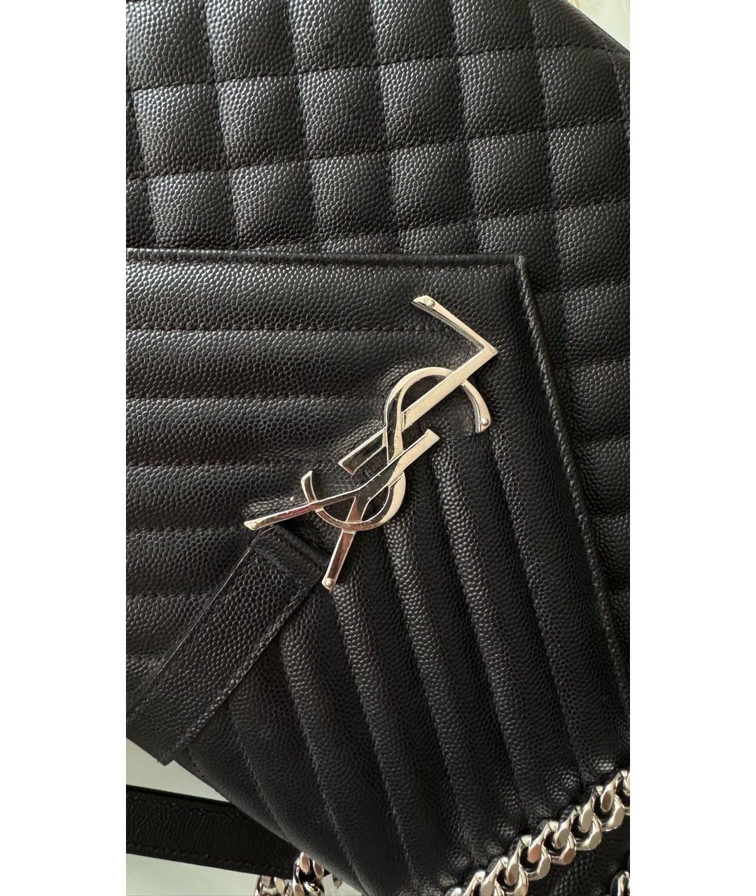 SAINT LAURENT Черная кожаная сумка через плечо, фото 4