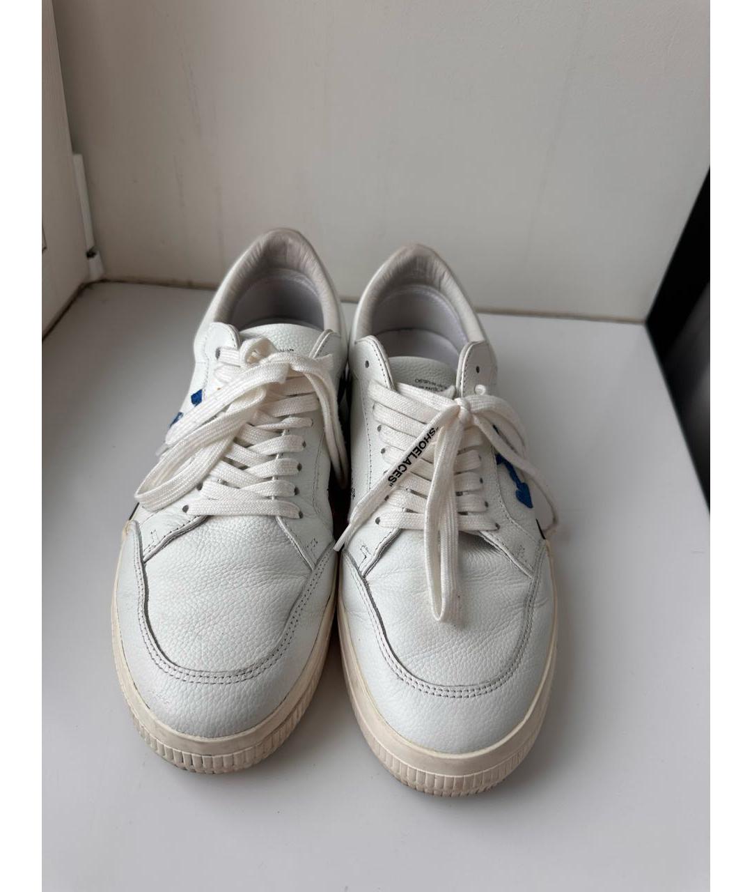 OFF-WHITE Белые кожаные низкие кроссовки / кеды, фото 2