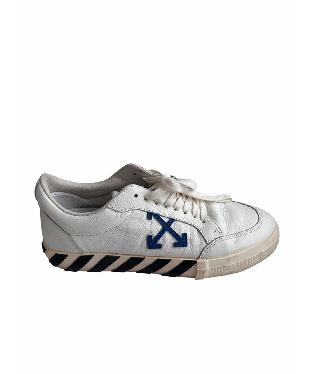 OFF-WHITE Белые кожаные низкие кроссовки / кеды, фото 1