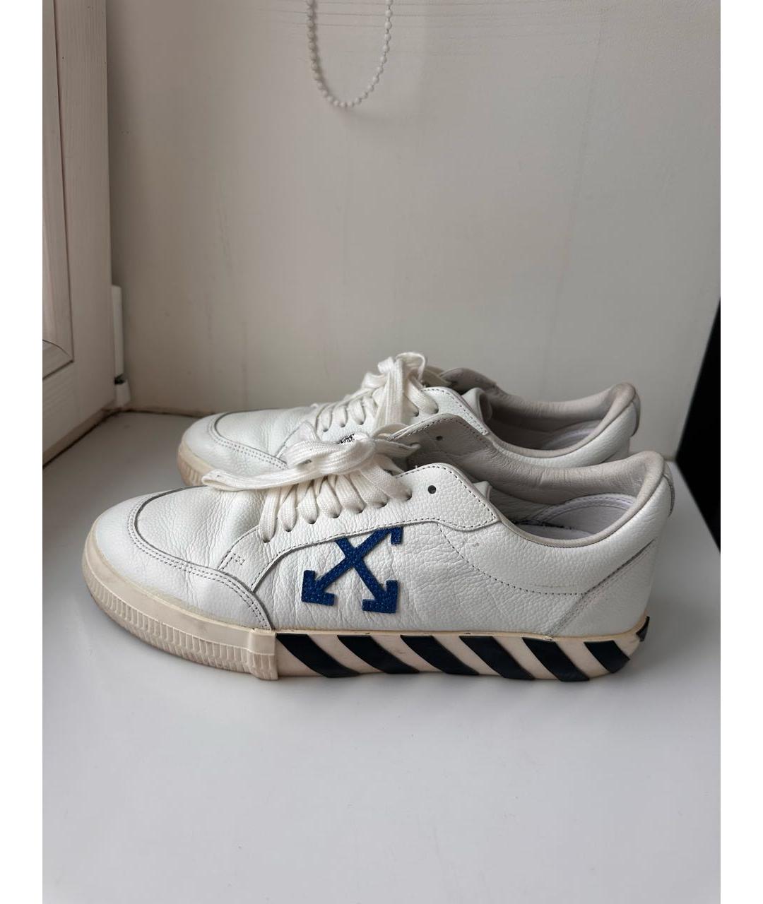 OFF-WHITE Белые кожаные низкие кроссовки / кеды, фото 6