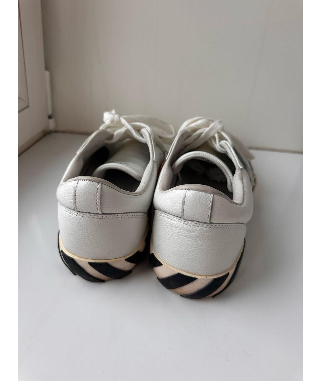 OFF-WHITE Белые кожаные низкие кроссовки / кеды, фото 4