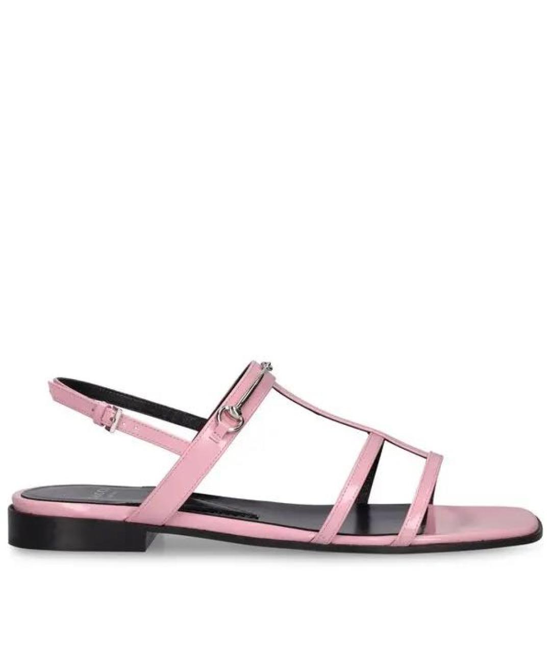 GUCCI Розовые кожаные босоножки, фото 9