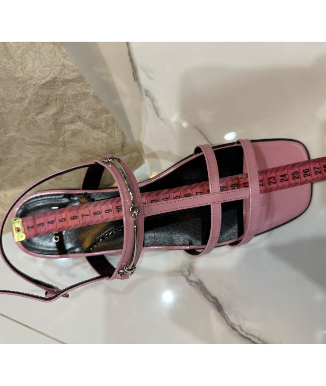 GUCCI Розовые кожаные босоножки, фото 7
