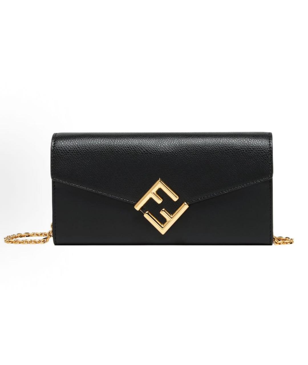 FENDI Черная кожаная сумка через плечо, фото 6