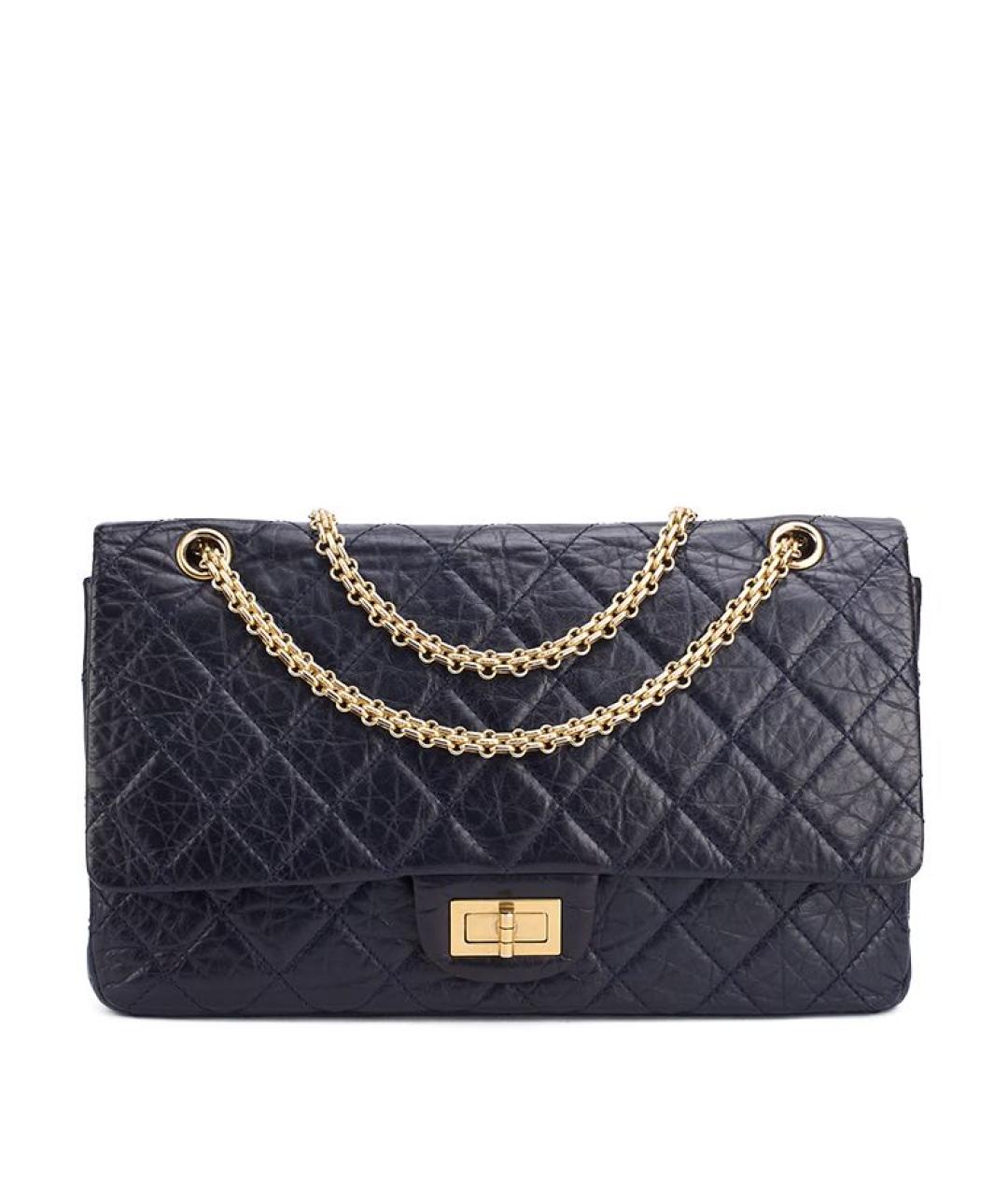 CHANEL Темно-синяя кожаная сумка через плечо, фото 9