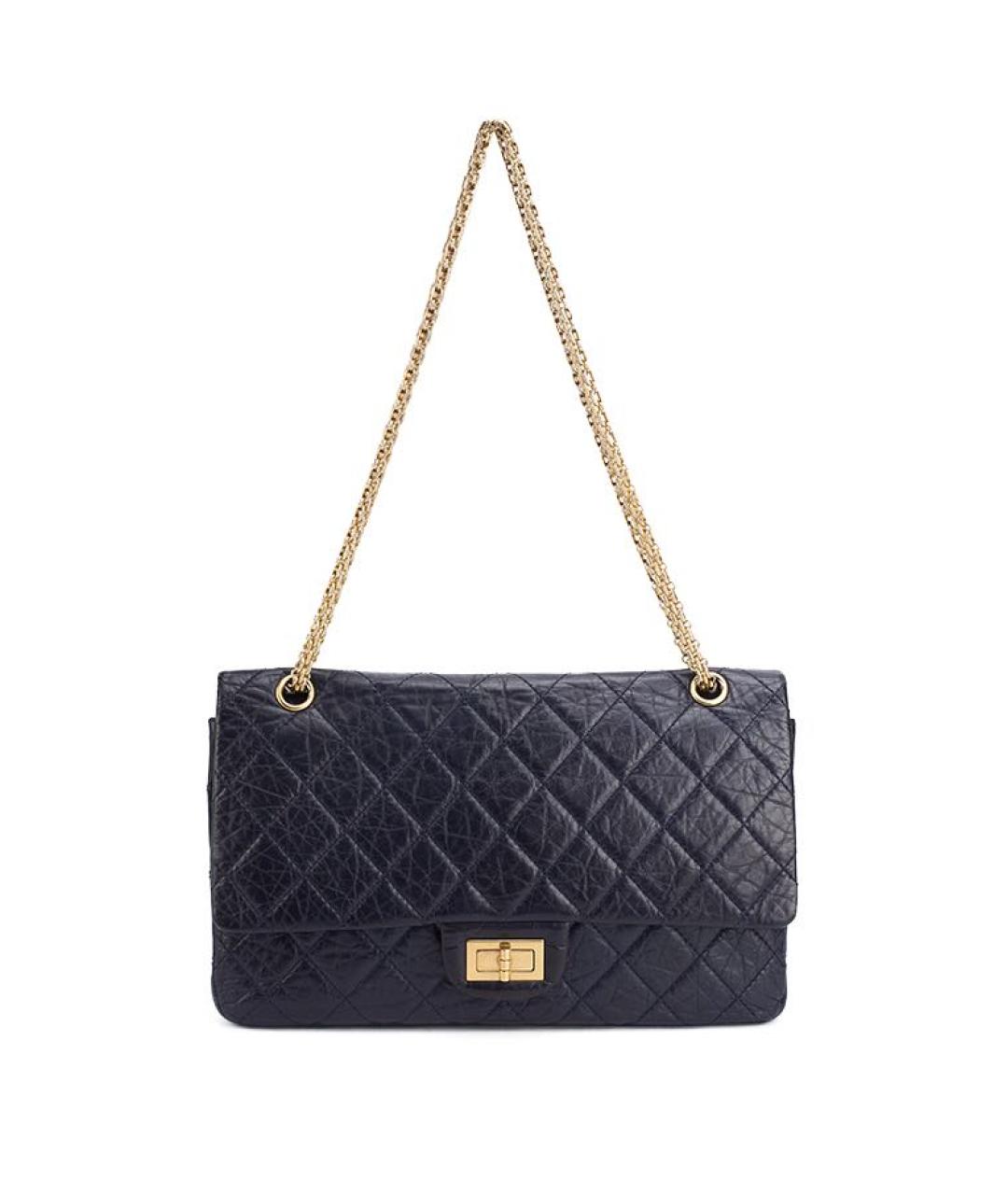 CHANEL Темно-синяя кожаная сумка через плечо, фото 5