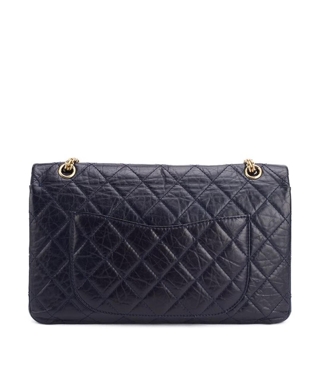 CHANEL Темно-синяя кожаная сумка через плечо, фото 4