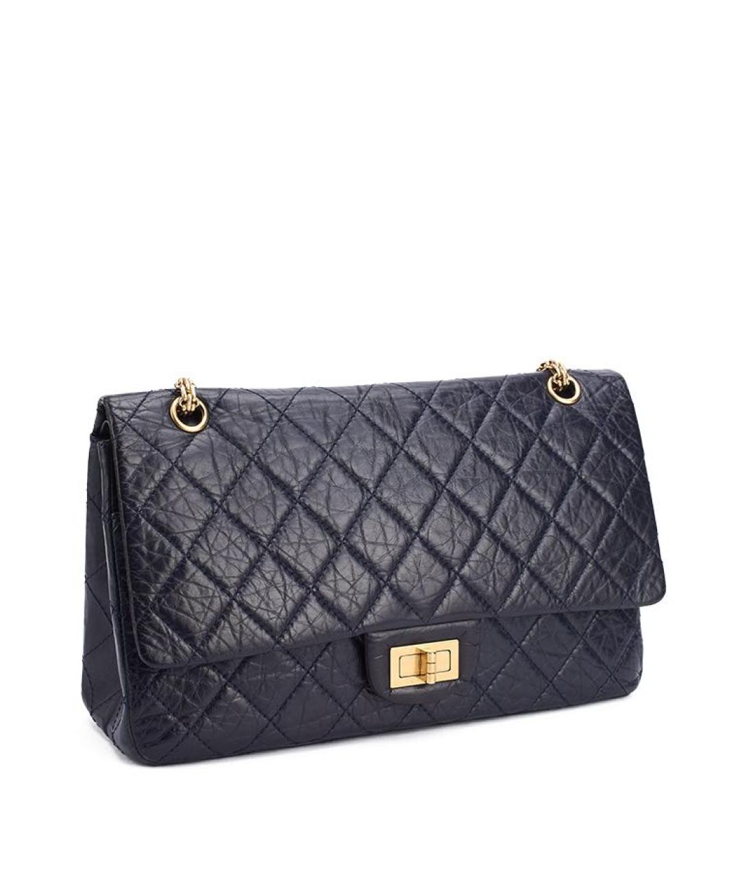 CHANEL Темно-синяя кожаная сумка через плечо, фото 2