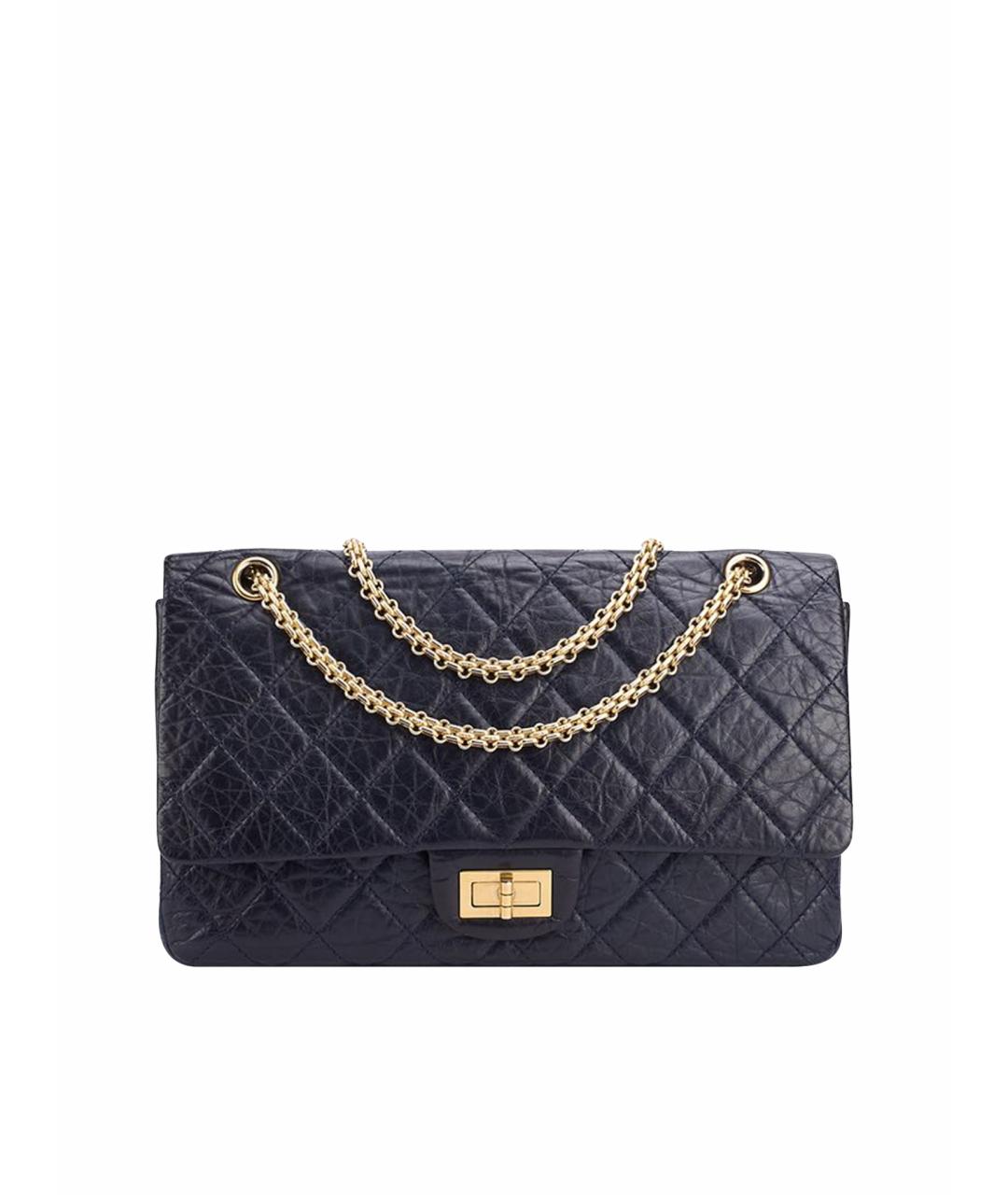CHANEL Темно-синяя кожаная сумка через плечо, фото 1
