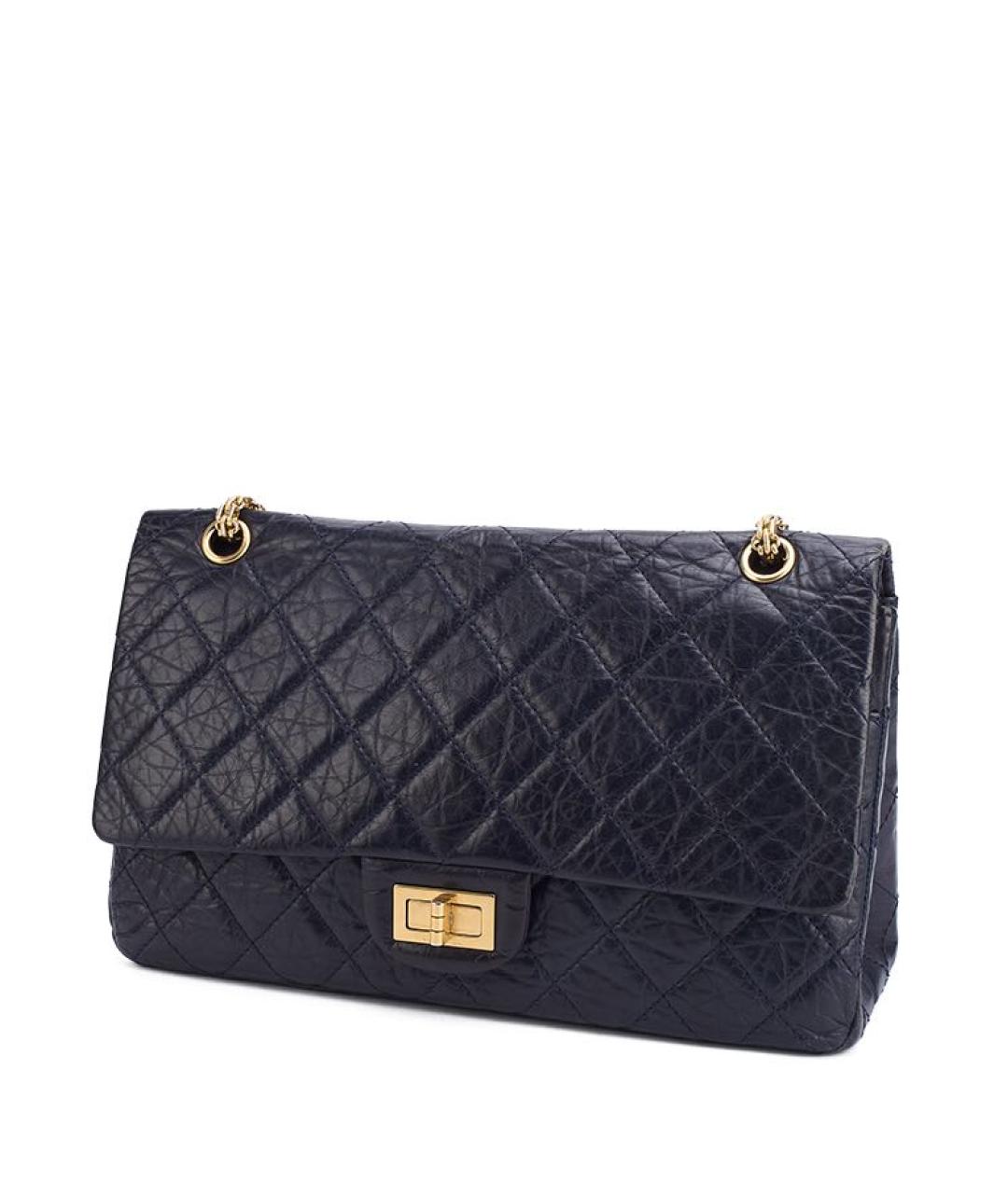 CHANEL Темно-синяя кожаная сумка через плечо, фото 3