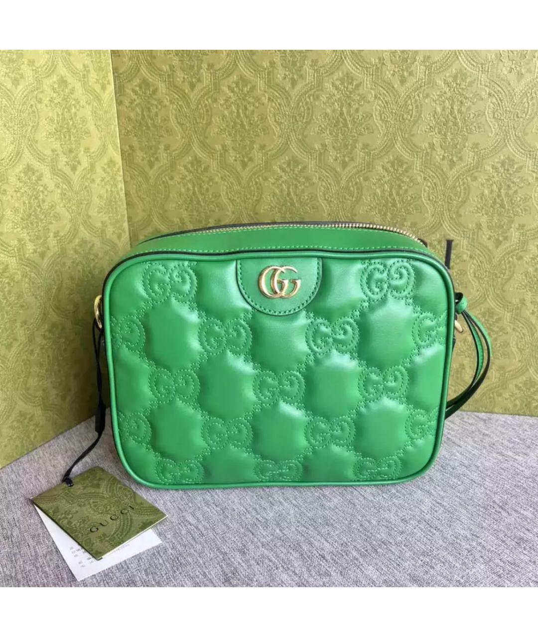 GUCCI Зеленая кожаная сумка через плечо, фото 2