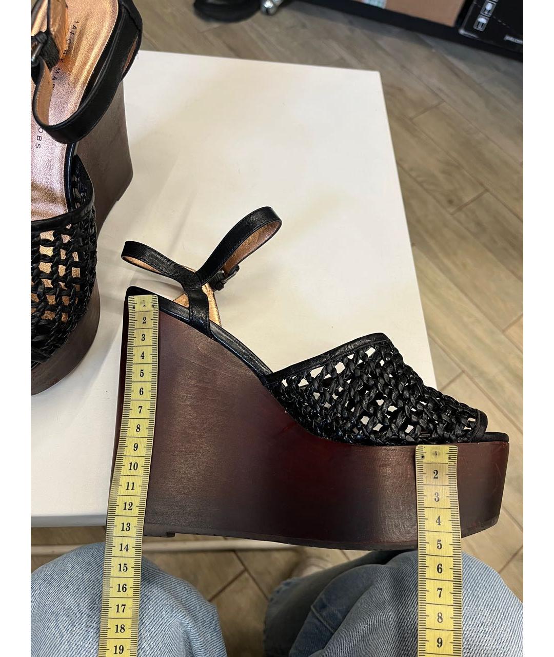 MARC BY MARC JACOBS Черные кожаные босоножки, фото 7