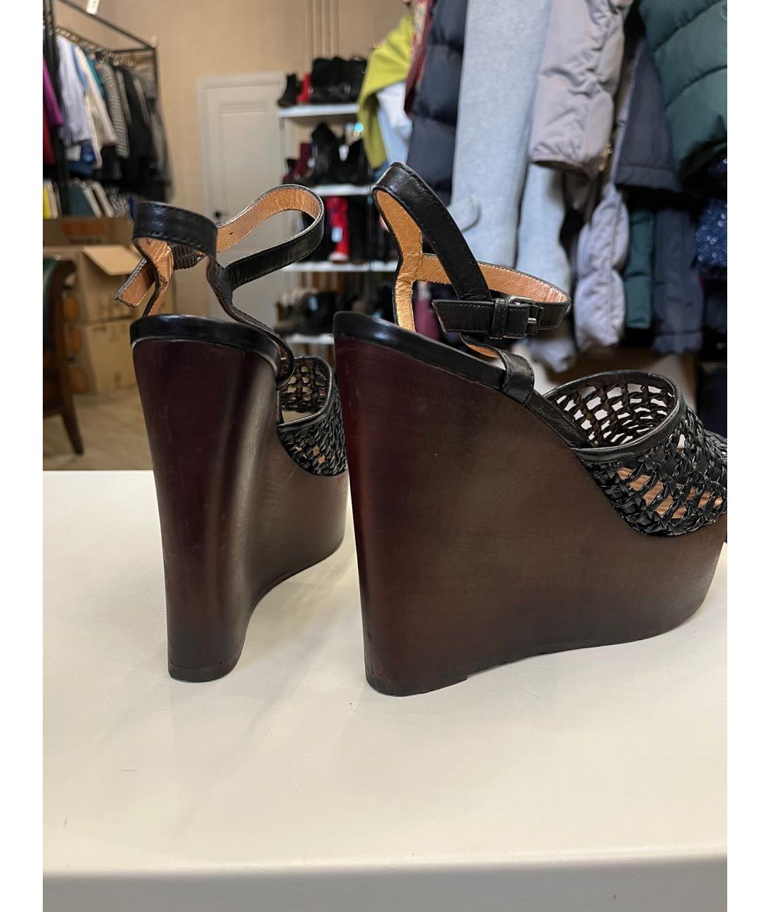 MARC BY MARC JACOBS Черные кожаные босоножки, фото 4