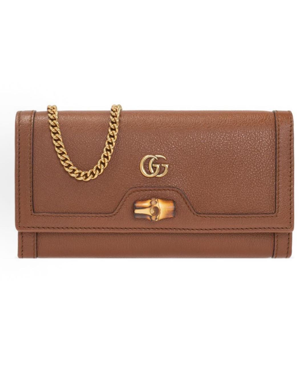GUCCI Коричневая кожаная сумка через плечо, фото 5