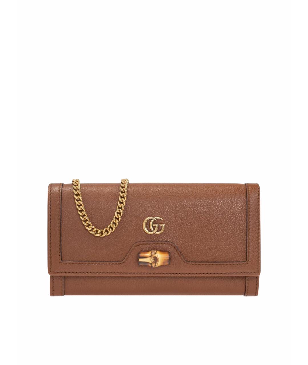 GUCCI Коричневая кожаная сумка через плечо, фото 1