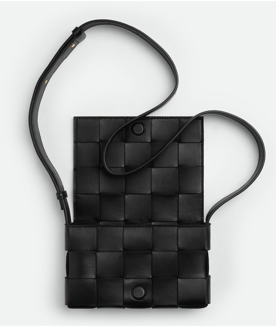 BOTTEGA VENETA Черная кожаная сумка через плечо, фото 2