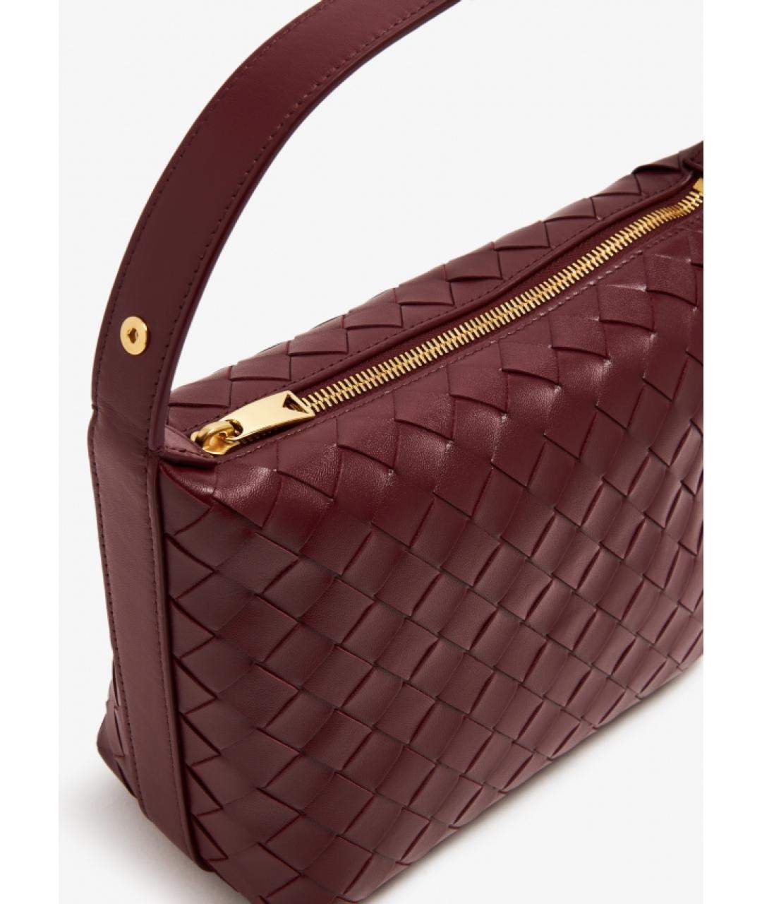 BOTTEGA VENETA Бордовая кожаная сумка через плечо, фото 3