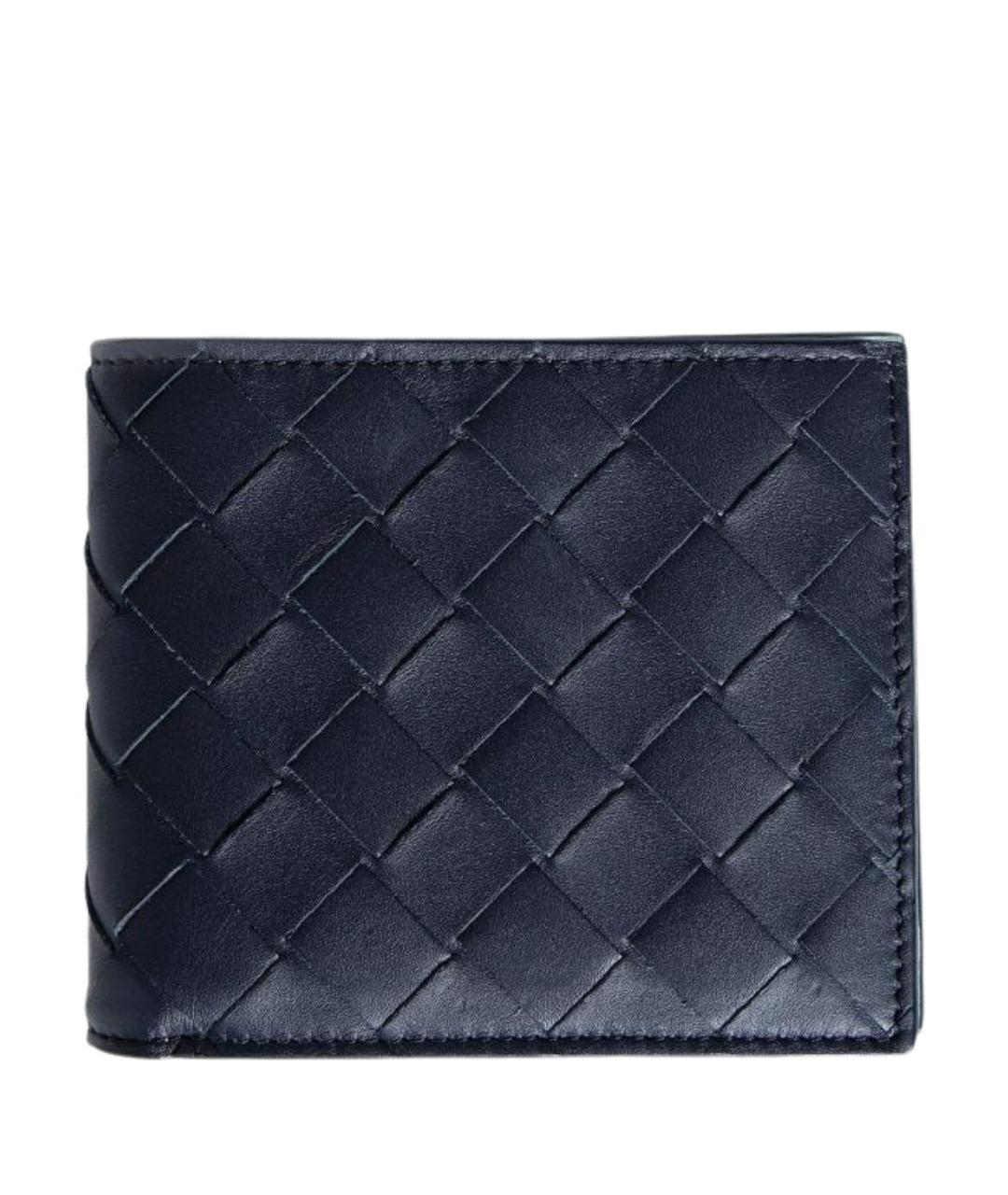 BOTTEGA VENETA Темно-синий кожаный кошелек, фото 1