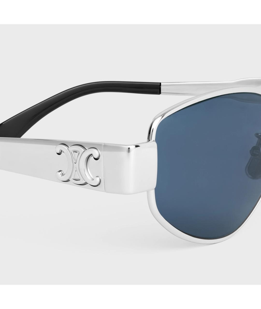 CELINE Серебряные металлические солнцезащитные очки, фото 2