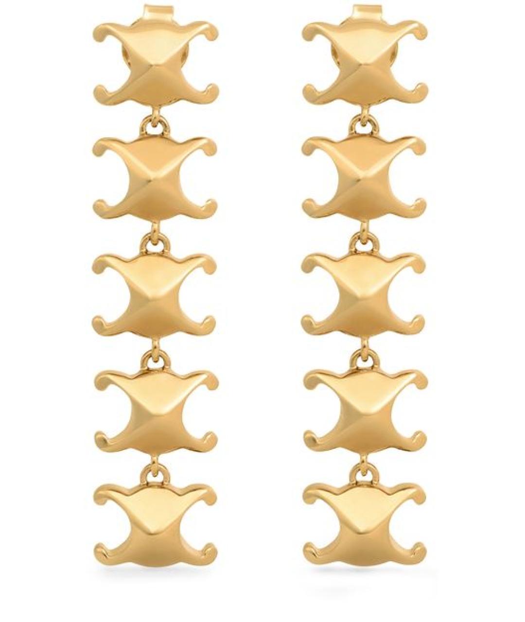 CELINE Золотые металлические серьги, фото 1