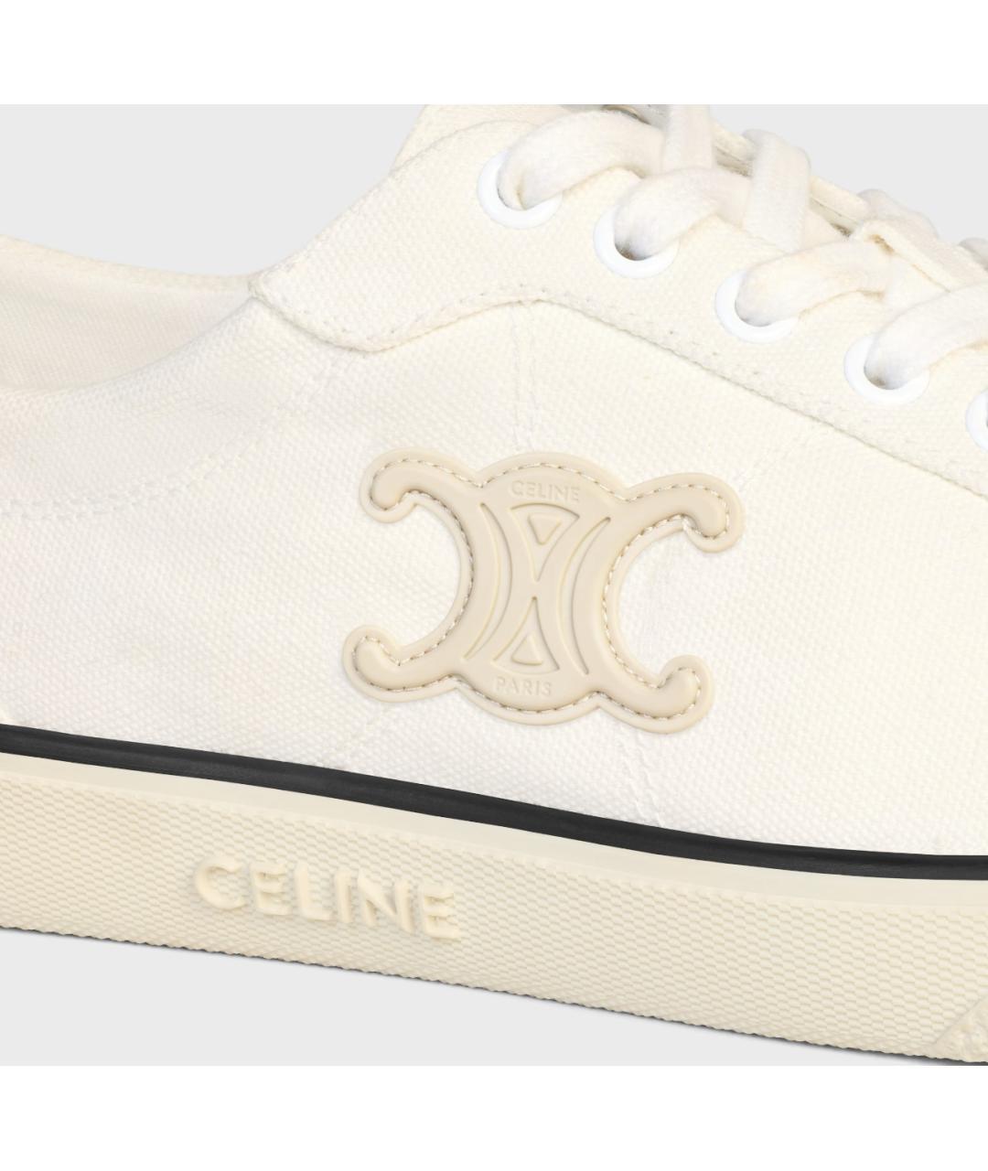 CELINE Бежевые текстильные кеды, фото 4