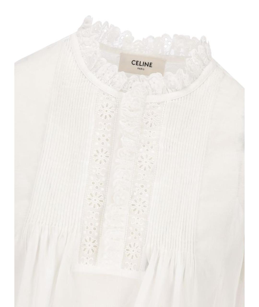 CELINE Белая хлопковая блузы, фото 2