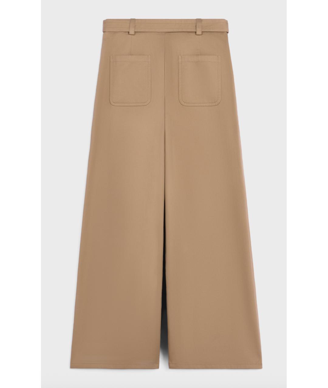 CELINE Бежевые хлопковые прямые брюки, фото 4