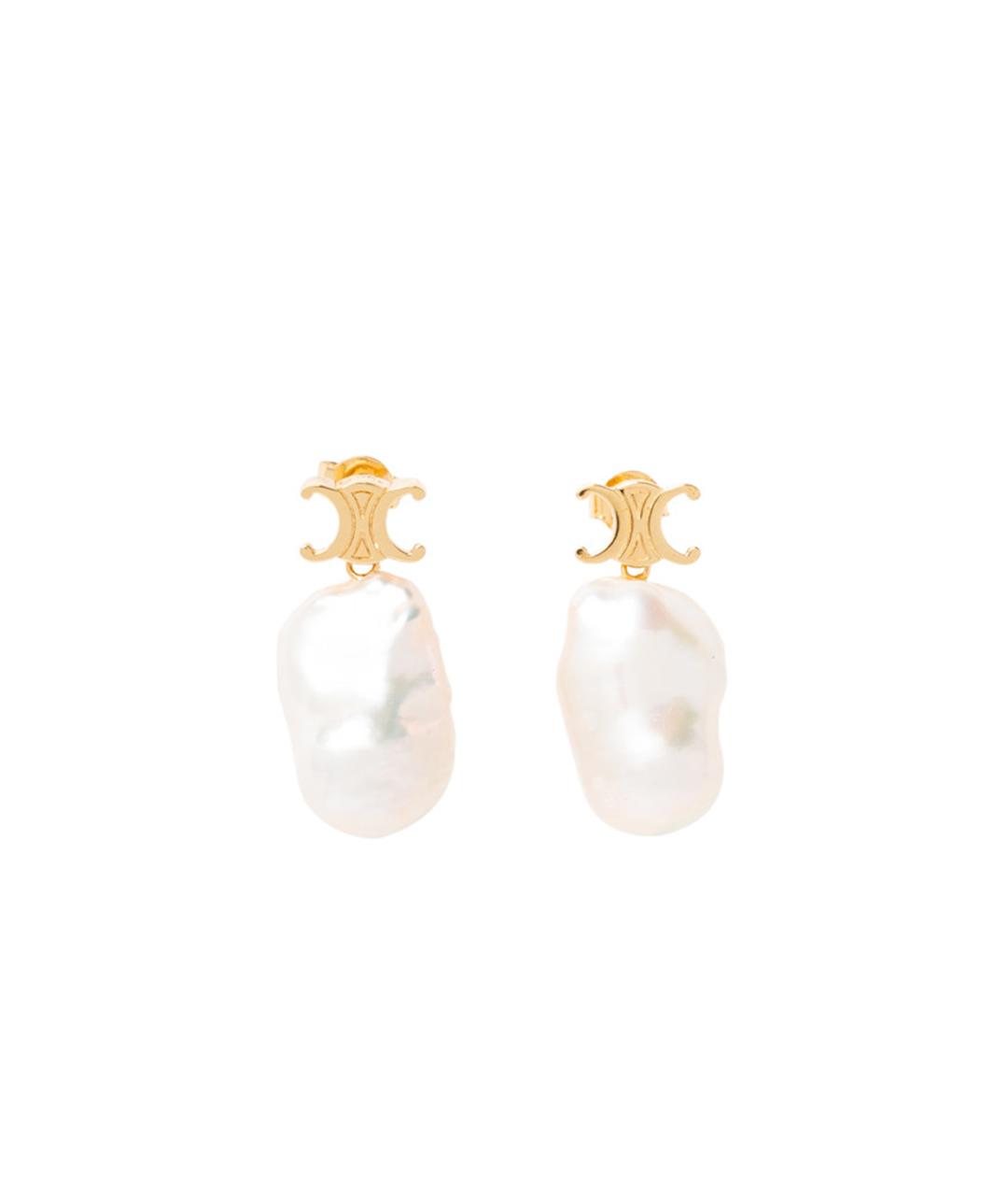 CELINE Белые металлические серьги, фото 1