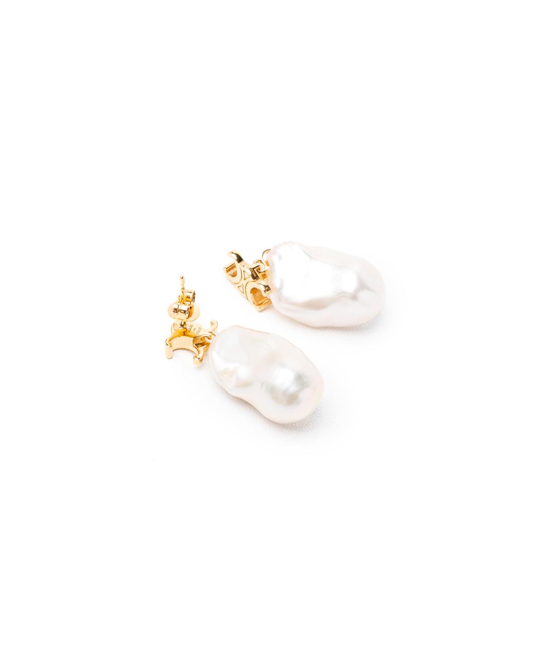 CELINE Белые металлические серьги, фото 2