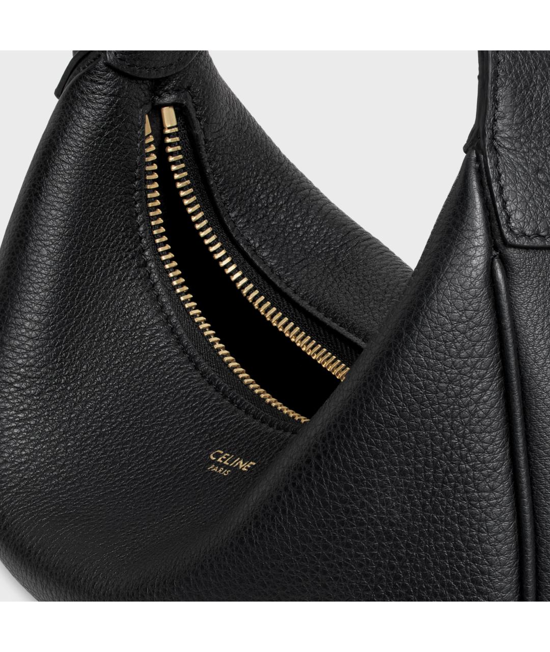CELINE Черная кожаная сумка через плечо, фото 4