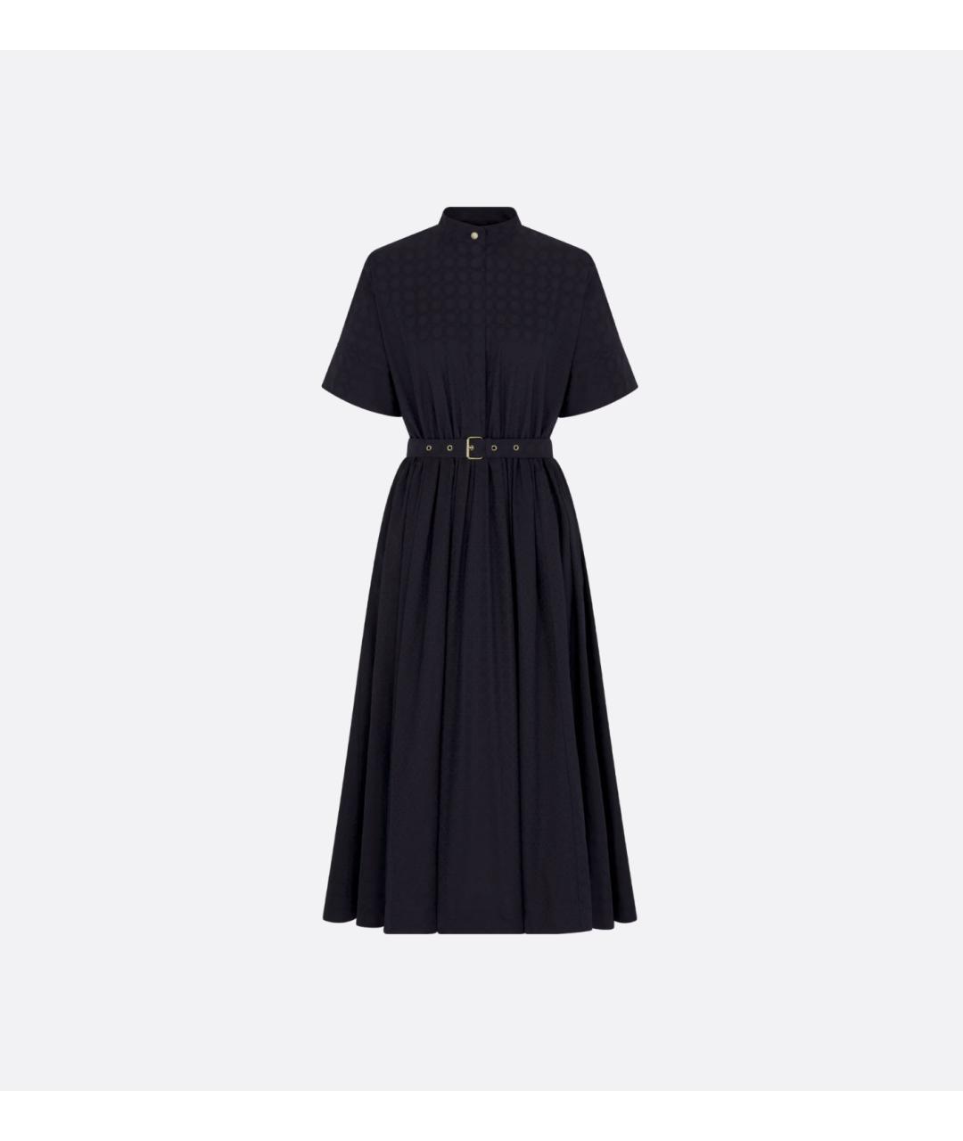 CHRISTIAN DIOR Темно-синее хлопковое повседневное платье, фото 5