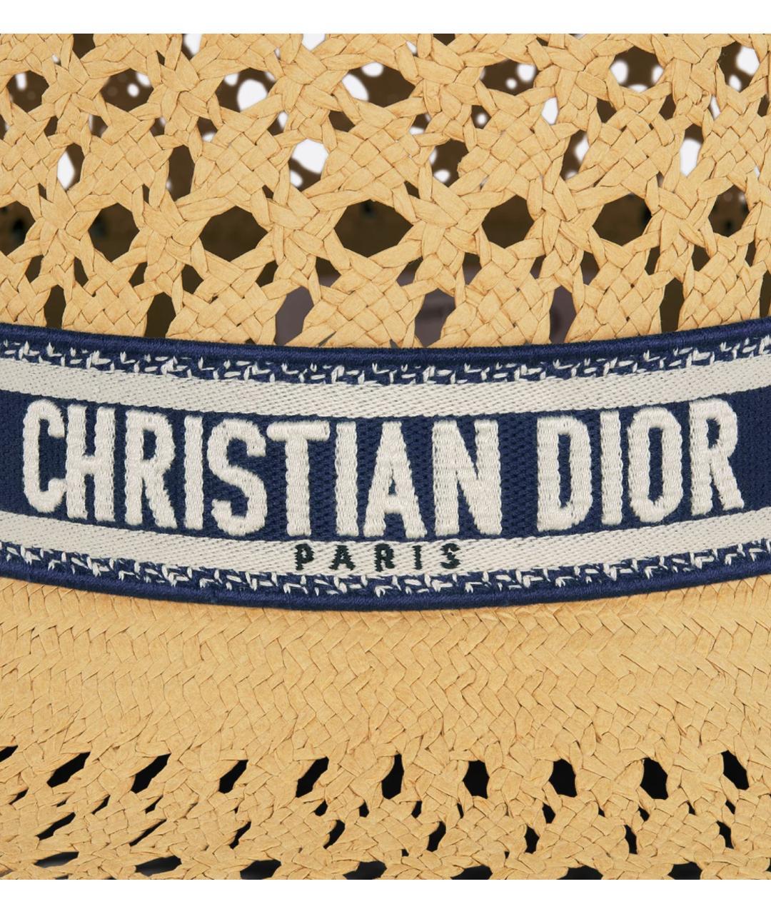 CHRISTIAN DIOR Бежевая соломенная шляпа, фото 6