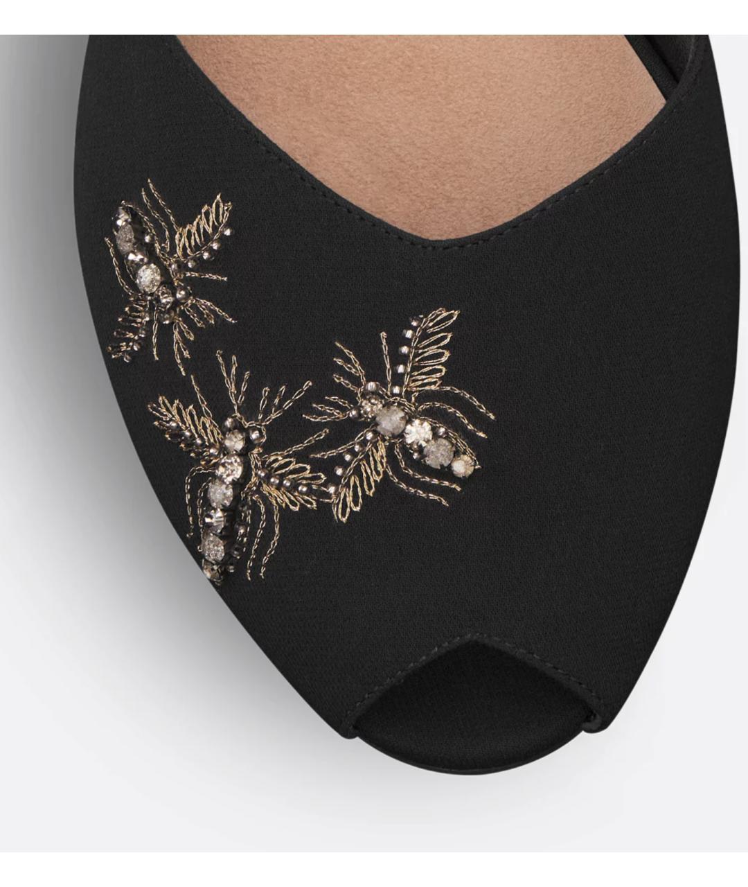 CHRISTIAN DIOR Черные текстильные мюли, фото 7