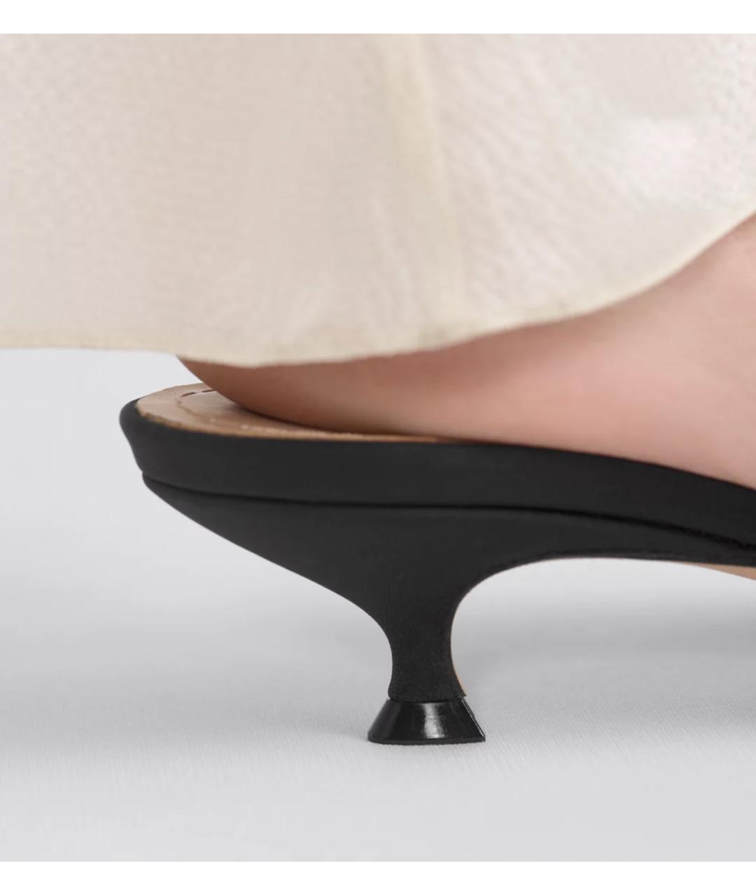 CHRISTIAN DIOR Черные текстильные мюли, фото 3