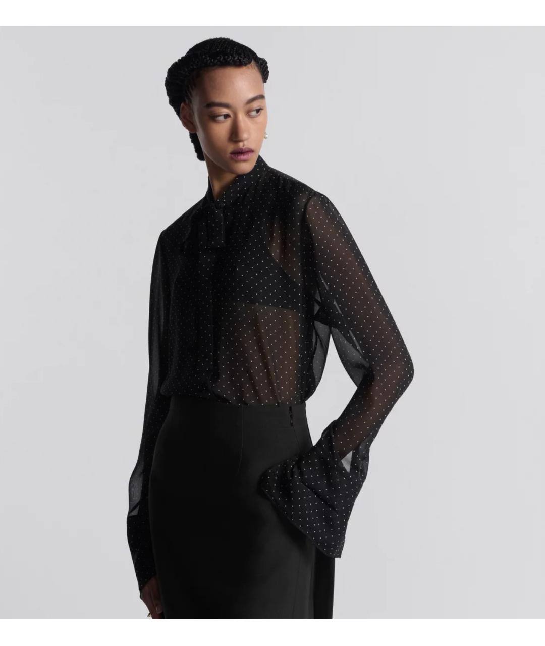 CHRISTIAN DIOR Черная шелковая блузы, фото 3