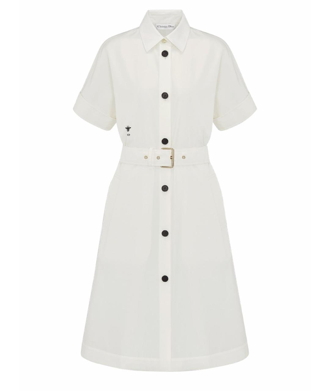 CHRISTIAN DIOR Белое хлопковое повседневное платье, фото 1