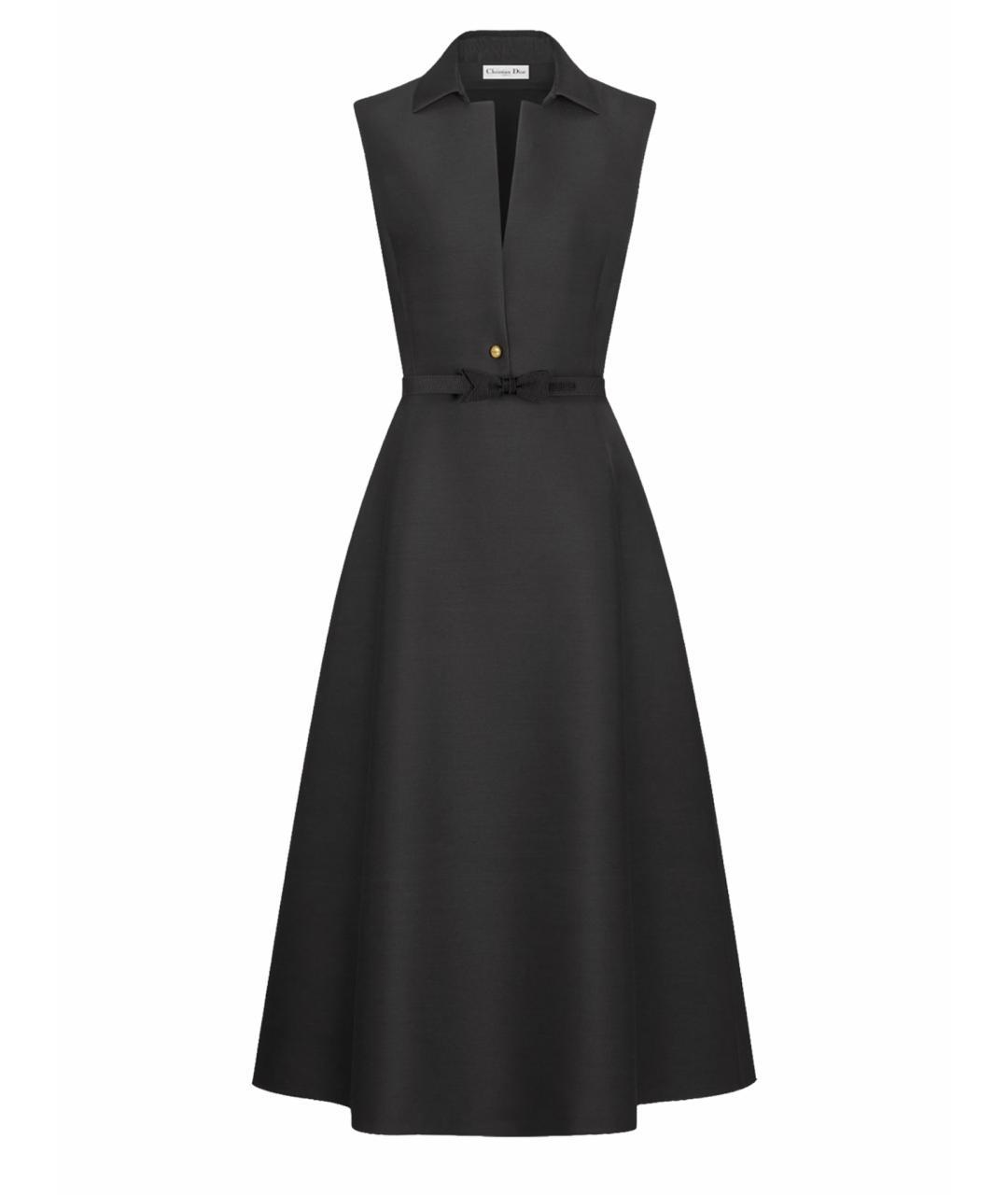CHRISTIAN DIOR Черное шерстяное вечернее платье, фото 1