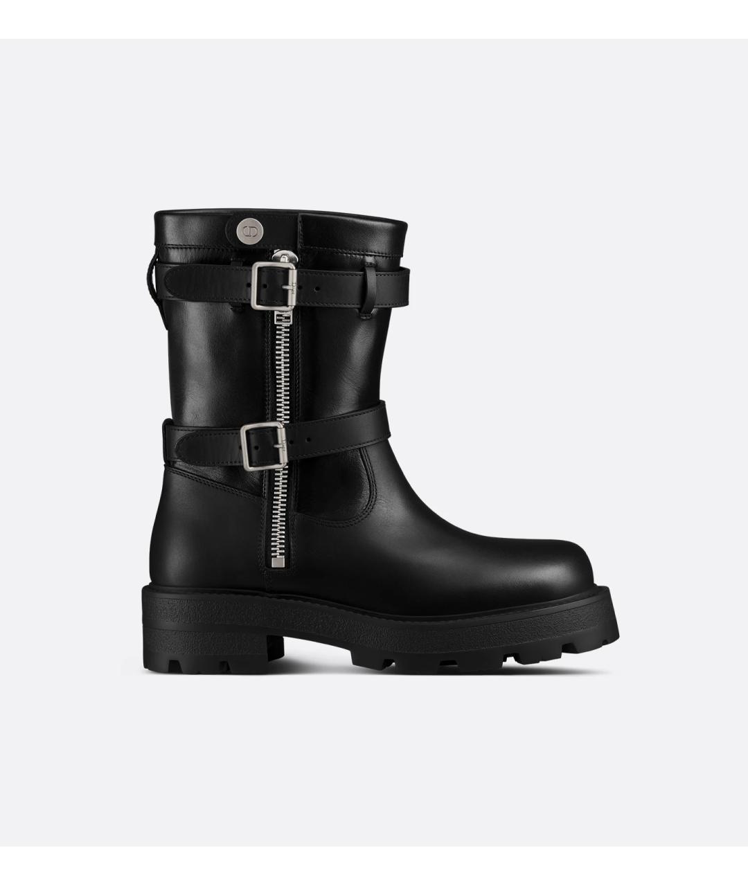 CHRISTIAN DIOR Черные кожаные сапоги, фото 2