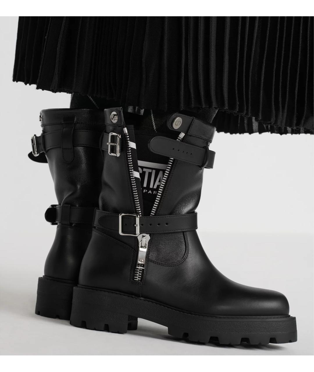 CHRISTIAN DIOR Черные кожаные сапоги, фото 5