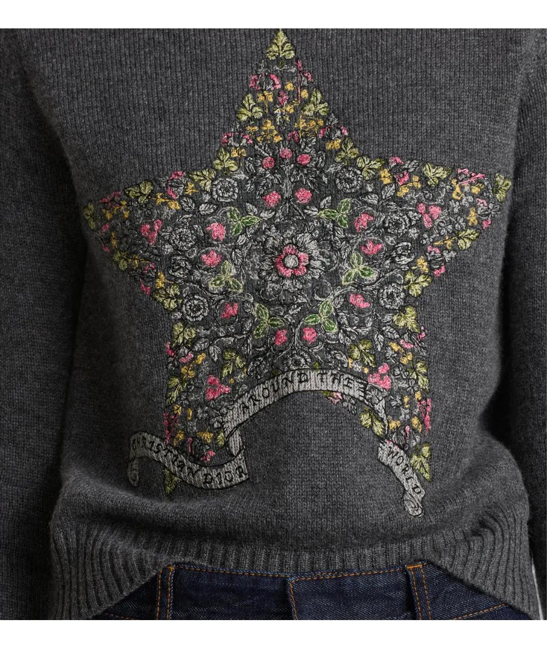 CHRISTIAN DIOR Серый шерстяной джемпер / свитер, фото 3