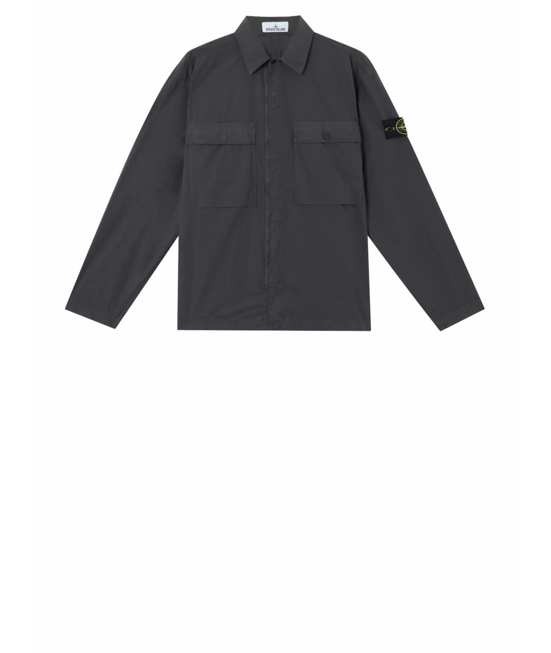STONE ISLAND Антрацитовая хлопковая куртка, фото 1