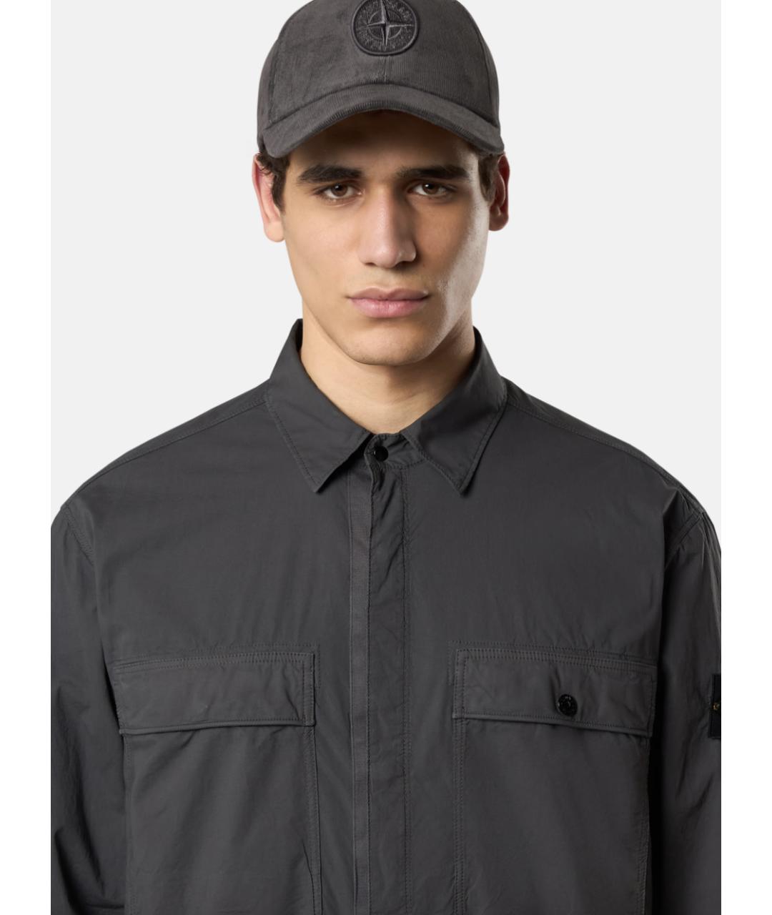 STONE ISLAND Антрацитовая хлопковая куртка, фото 4