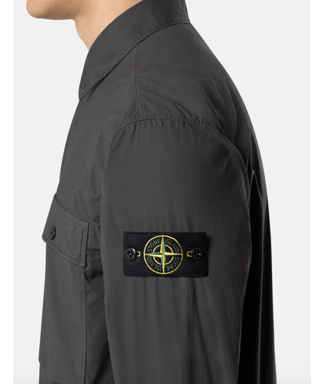 STONE ISLAND Антрацитовая хлопковая куртка, фото 3