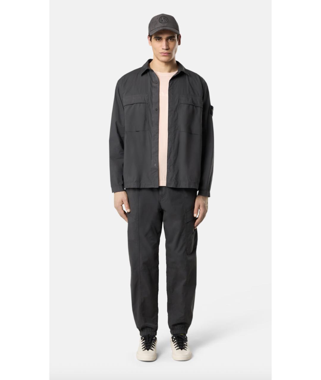 STONE ISLAND Антрацитовая хлопковая куртка, фото 2