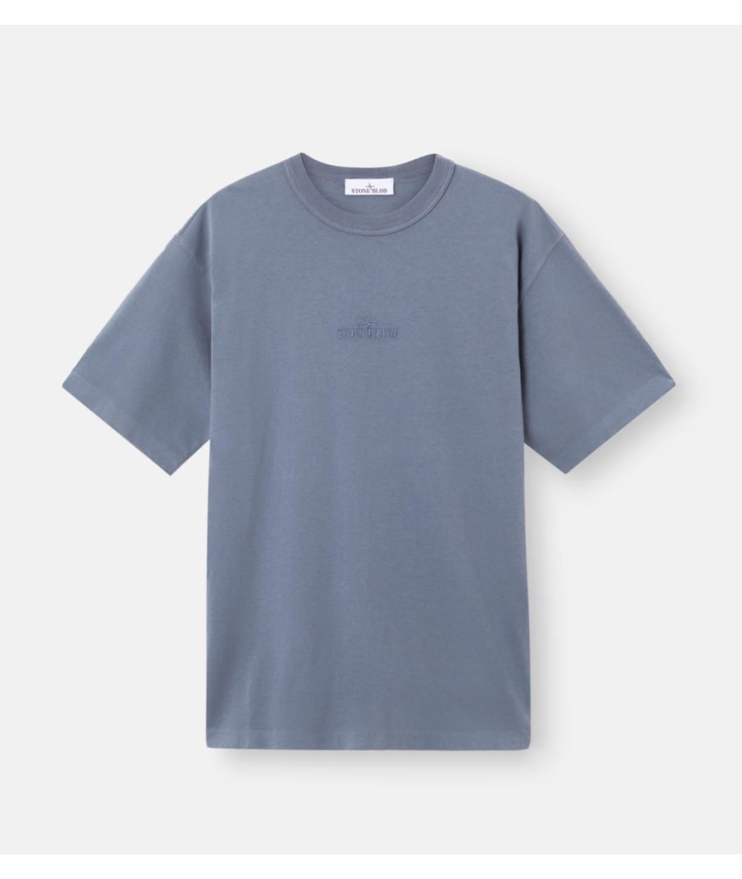 STONE ISLAND Голубая хлопковая футболка, фото 5